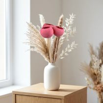 Prodotto Campane decorative con fiori secchi su gambo rosa 42 cm 3 pz