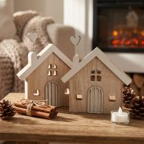 Prodotto Supporto da tavolo decorativo per casa in legno in legno 16,5 cm 2 pezzi