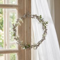 Prodotto Decorazione per finestra, ghirlanda per porta, ghirlanda di fiori shabby chic, metallo, bianco, Ø16,5cm