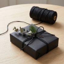 Prodotto Nastro di iuta nastro di corda di iuta nastro decorativo nero di iuta Ø3mm 200m