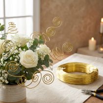Prodotto Filo di alluminio dorato Ø2mm 60m per decorazioni, gioielli, fiori, progetti creativi