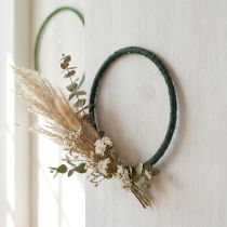 Prodotto Anello decorativo in juta, passante decorativo, verde/verde scuro, Ø30cm, 4 pezzi