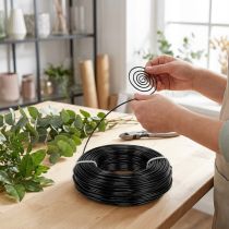 Prodotto Filo di alluminio Ø2mm, rotolo da 60m, 500g - Filo flessibile per lavori artigianali di colore nero per fiori, modellismo e creazione di gioielli