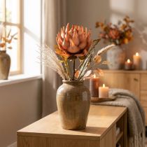 Prodotto Fiore artificiale di carciofo autunno arancione aspetto secco Ø15cm 73cm
