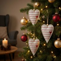 Prodotto Cuori in feltro Decorazioni per albero di Natale cuori beige 8,5×12 cm 6 pz