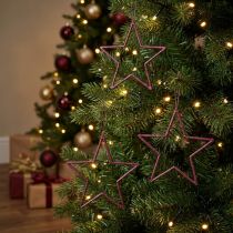 Prodotto Stelle decorative per albero di Natale, bacche, glitter viola Ø12cm, 12 pezzi