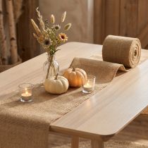 Prodotto Nastro di iuta runner da tavolo naturale nastro di iuta rustico 10 cm 9 m