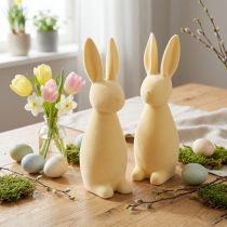 Prodotto Coniglietto pasquale decorativo – 2a scelta – floccato giallo chiaro H29,5cm 2 pezzi