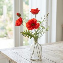 Prodotto Fiore decorativo da giardino papavero con 3 fiori rossi L70 cm