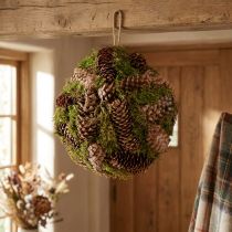 Prodotto Palla decorativa coni veri con decorazione naturale di muschio Ø25cm H25cm