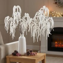 Prodotto Ramo decorativo di salice piangente decorazione invernale bianco glitter 82 cm 2 pezzi