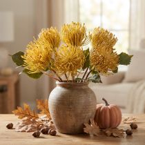 Prodotto Protea artificiale Leucospermum puntaspilli giallo 30 cm 6 pezzi