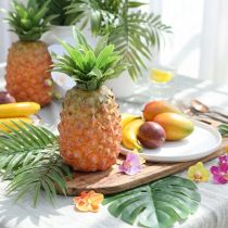 Prodotto Ananas decorativo artificiale da 26 cm – Frutta artificiale ingannevolmente realistica, frutta decorativa per buffet e vetrine