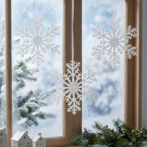 Prodotto Decorazione fiocco di neve in cristallo di ghiaccio da appendere 18×20 cm 4pz