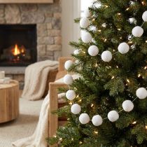 Prodotto Decorazione per albero di Natale, decorazione ghirlanda di palle di neve bianca 185 cm