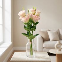 Prodotto Fiori artificiali Eustoma Lisianthus rosa crema 52 cm 5 pz