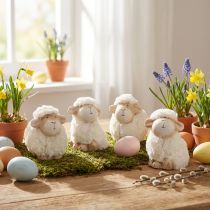 Prodotto Decorazione pasquale pecora decorazione ceramica Pasqua crema 9,5×6×9 cm 4 pz