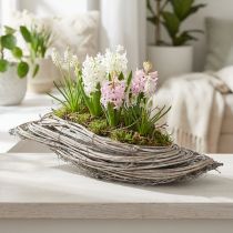 Prodotto Vaso in rattan Wave, bianco naturale, 40x14x6 cm