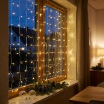 Prodotto Tenda luminosa a 120 LED, catena luminosa bianco caldo 100×180cm