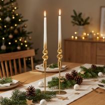 Prodotto Candele intrecciate candele a spirale in oro bianco Ø2cm H30cm 2 pz