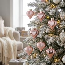 Prodotto Decorazione per albero cuore rosa in vetro 3 cm 20 pz