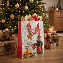 Prodotto Sacchetto regalo di Natale 8cm x 18cm H24cm set di 2