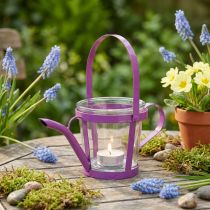 Prodotto Annaffiatoio decorativo in vetro lanterna metallo rosa Ø14cm H13cm