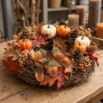 Prodotto Ghiande artificiali su filo decorativo per ghirlanda autunnale 3 cm 6 pezzi