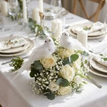 Prodotto Colomba sulla clip bianco 14 cm 2 pezzi