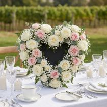 Prodotto Cuore di schiuma floreale nero 33cm 2 pezzi decorazione matrimonio
