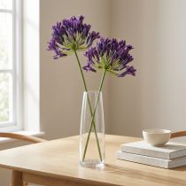 Prodotto Fiori artificiali di agapanto, gigli viola decorativi, 75 cm, 2 pezzi