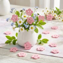 Prodotto Fiore in legno con faccia rosa 2,5 cm 48 pz