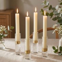 Prodotto Candele affusolate color crema tinta unita, 34 mm x 240 mm, 4 pezzi