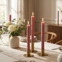 Prodotto Candele coniche tinta unita rosa antico 34 mm x 240 mm 4 pz