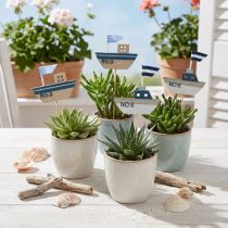 Prodotto Tappo decorativo per nave in legno bianco blu naturale 8 cm H37 cm 24 pz