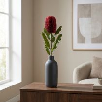 Prodotto Fiore artificiale Banksia Rosso Borgogna Esotici artificiali 64 cm