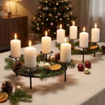 Prodotto Candeliere per 4 candele decorazione da tavola in metallo nero Ø23,5cm 2pz