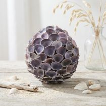 Prodotto Sfera conchiglia Decorazione marittima con conchiglie Sfera deco viola Ø12cm