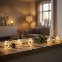 Prodotto Catena luminosa a LED stelle micro timer LED all'interno bianco 1,90 m