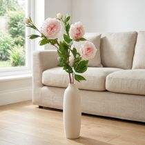 Prodotto Fiore di seta peonia artificiale rosa chiaro, bianco 135 cm