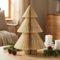 Prodotto Albero di Natale in carta Albero di Natale in carta crema oro H30cm