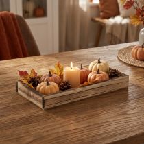 Prodotto Vassoio in legno fiammato, vassoio decorativo, decorazione rustica da tavola, 20×10×3cm