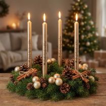 Prodotto Candele natalizie candele a bastoncino Crema natalizia 25 cm 4 pezzi
