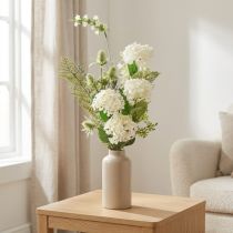 Prodotto Bouquet di fiori artificiali: cespuglio di palle di neve, cardo selvatico, felce, 65 cm - decorazione, aspetto naturale, facile da curare