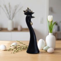 Prodotto Decorazione pasquale decorazione pollo gallo nero oro Ø9cm H29cm