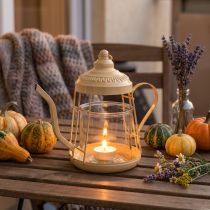 Prodotto Porta tealight lanterna in vetro teiera arancione Ø15cm H26cm