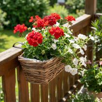 Prodotto Fioriera da balcone per appendere in rattan naturale L51cm
