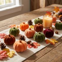 Prodotto Mini decorazione di zucca floccata 6 colori Ø4cm 24 pezzi