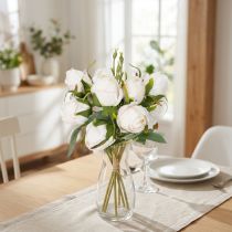Prodotto Bouquet di fiori artificiali di rose per una decorazione elegante della tavola, 31 cm, 3 pezzi