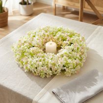 Prodotto Mini decorazione da tavolo ghirlanda di fiori artificiali bianco rosa Ø12 cm 6 pz